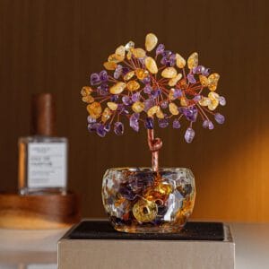 Yellow And Purple Crystal Tree