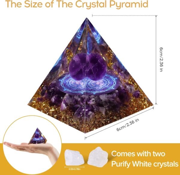 Orgone Amethyst&Obsidian Pyramid - Image 3