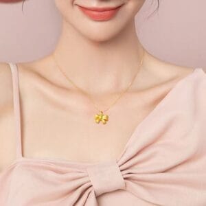 925 silver bow lily of the valley necklace