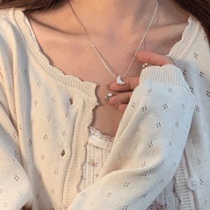 925 silver croissant necklace-argent