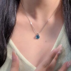 925 silver aquamarine necklace