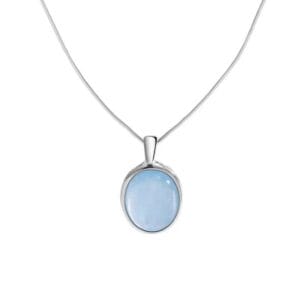 925 silver aquamarine necklace