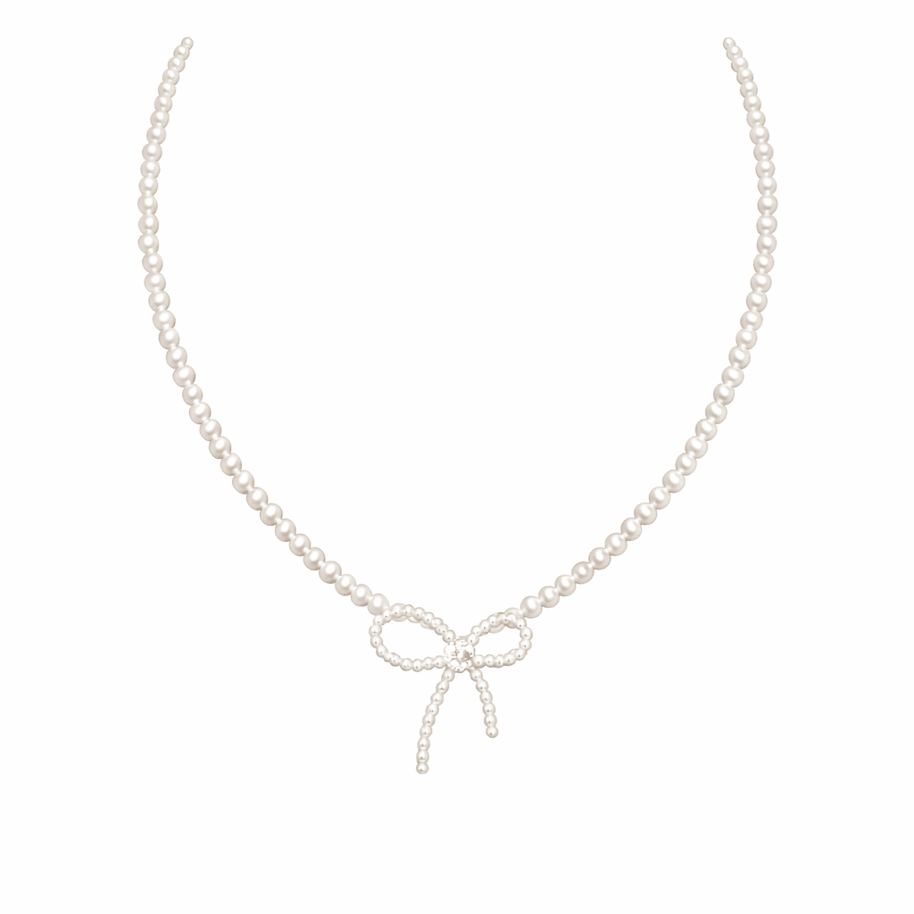 Bow Faux Pearl Gentle Necklace