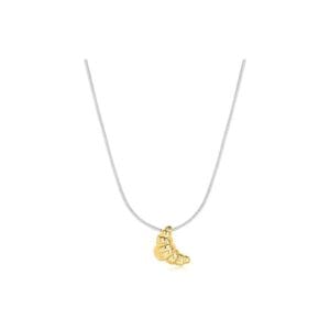 925 silver croissant necklace-golden