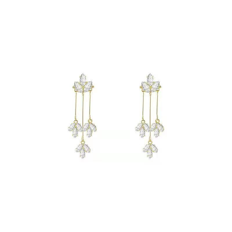 Sparkling Triple Petal Earrings