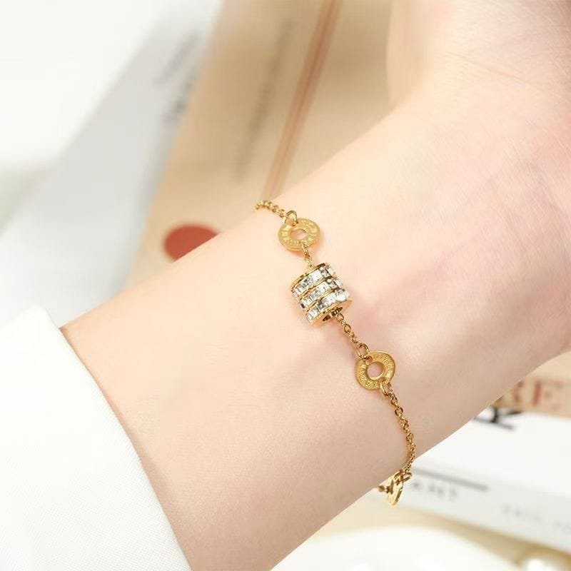 Gleaming Cylinder Link Bracelet