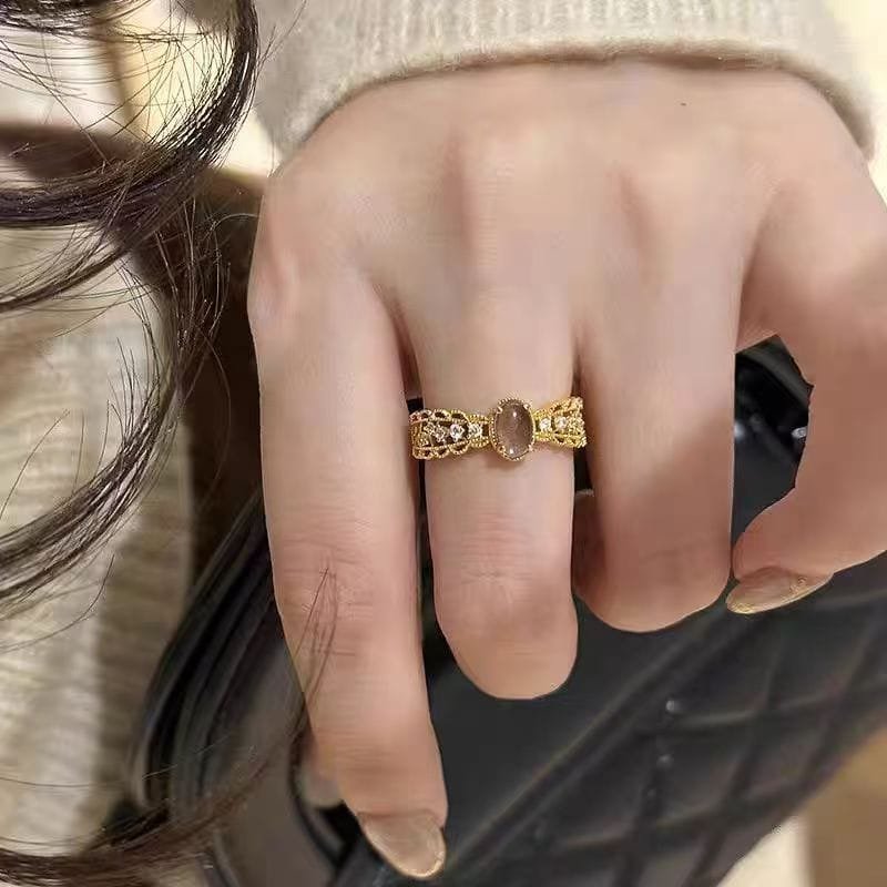 925 Sterling Silver Vintage Amethyst‑Tone Ring