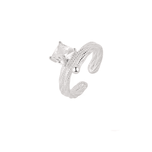 Square Crystal Weave Ring