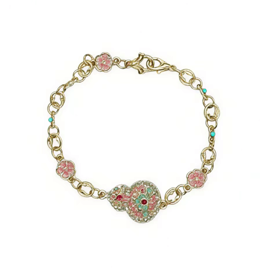 Floral Gemstone Link Bracelet
