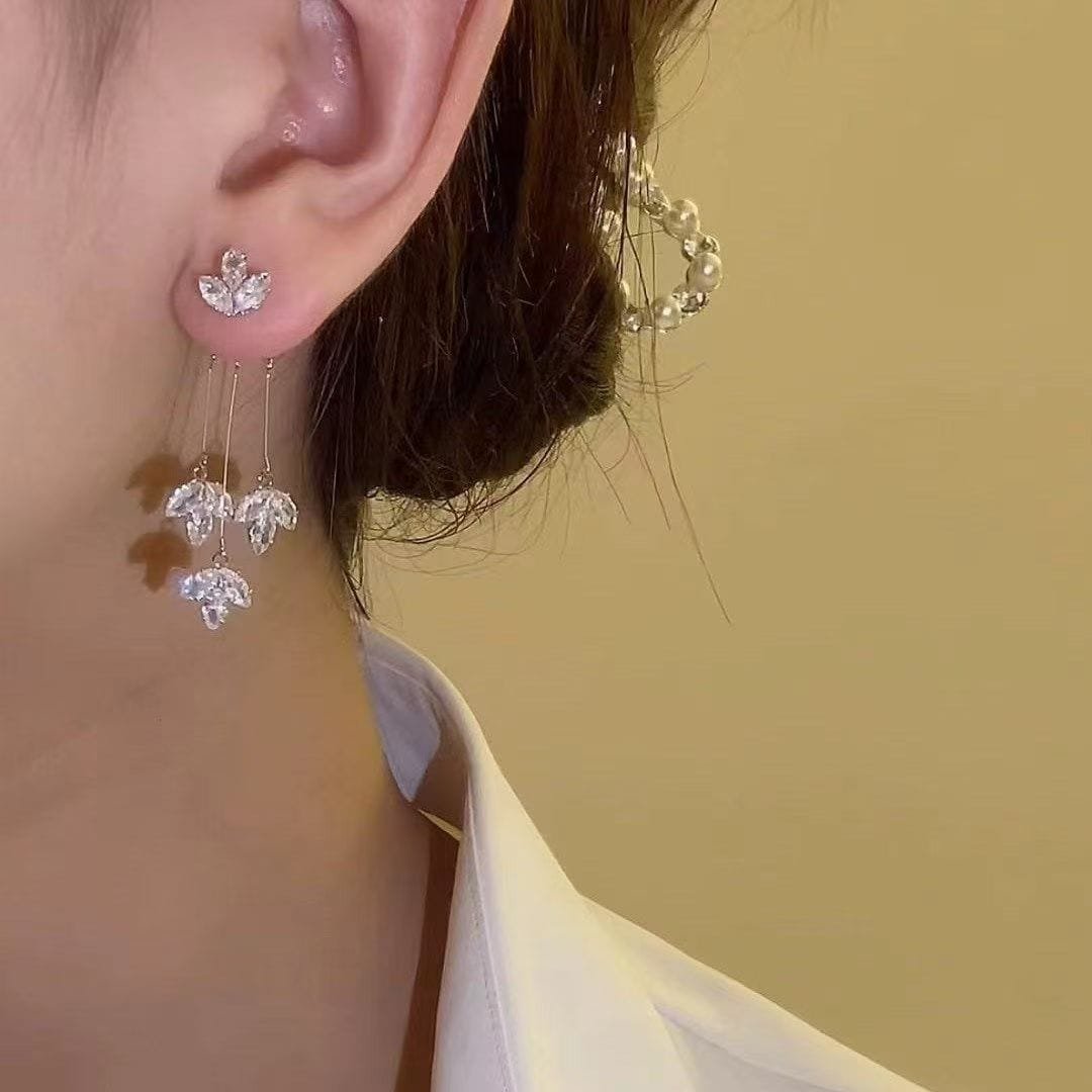 Sparkling Triple Petal Earrings