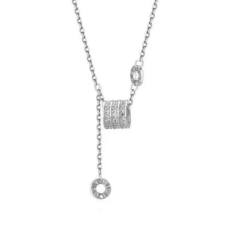 925 Sterling Silver Triple Gleam Cylinder Necklace