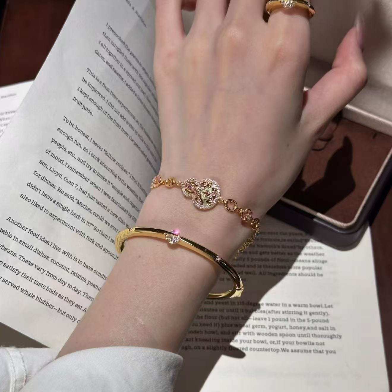 Floral Gemstone Link Bracelet