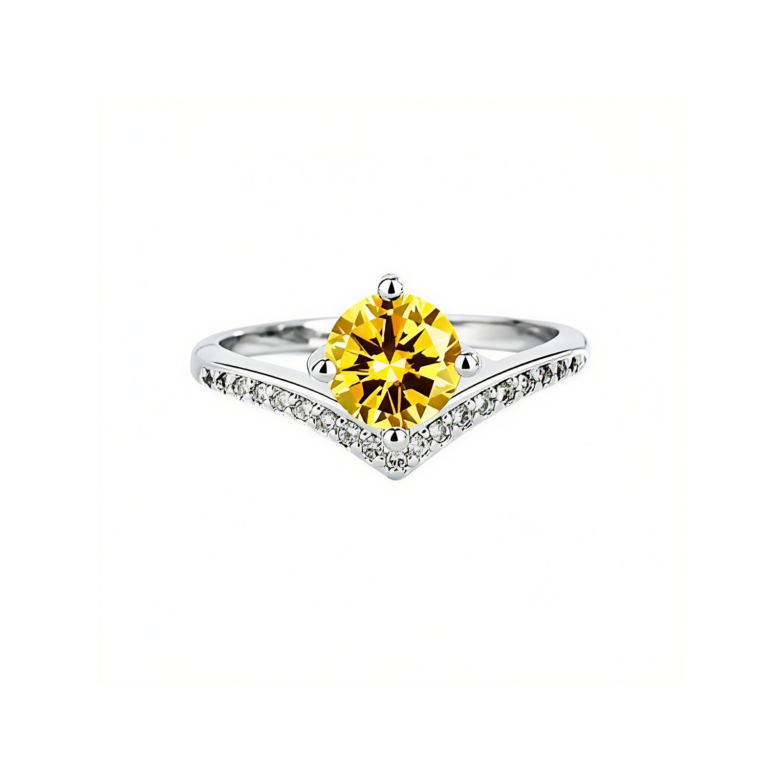 V‑Shaped Crystal Ring